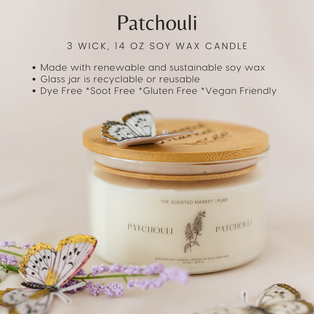 Pure PATCHOULI Soy Wax Candle 14 oz - The Scented Market  Candles   