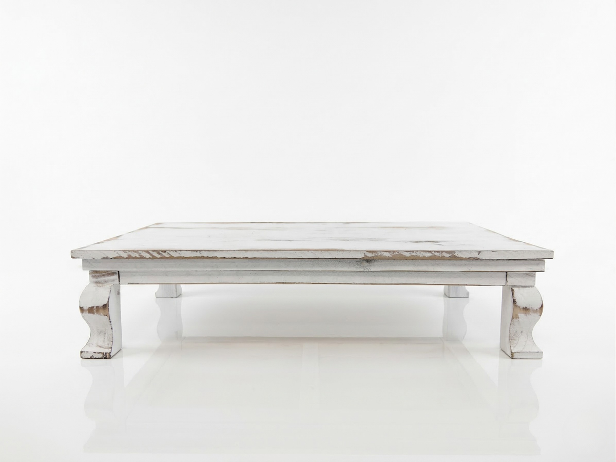 Whitewashed Wood Riser - Large