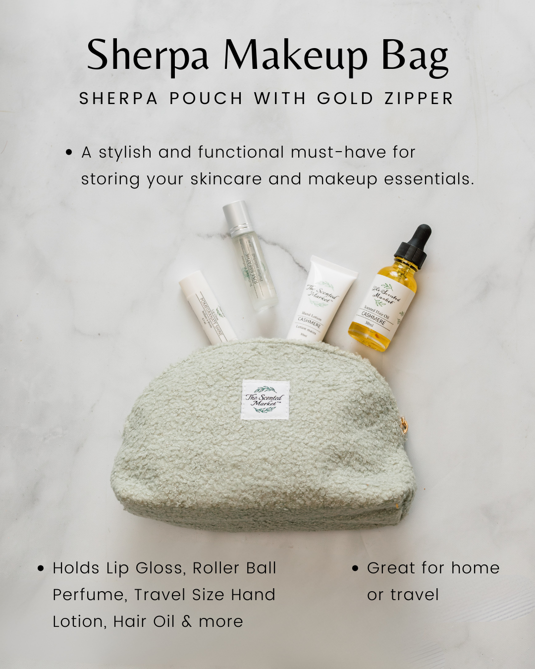 Sherpa Makeup Bag - The Scented Market  Bath & Body   