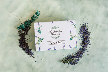 Spoil Me Gift Box – Scented Soy Candles & Luxurious Body Care in Eucalyptus Lavender - The Scented Market  Gift Giving   