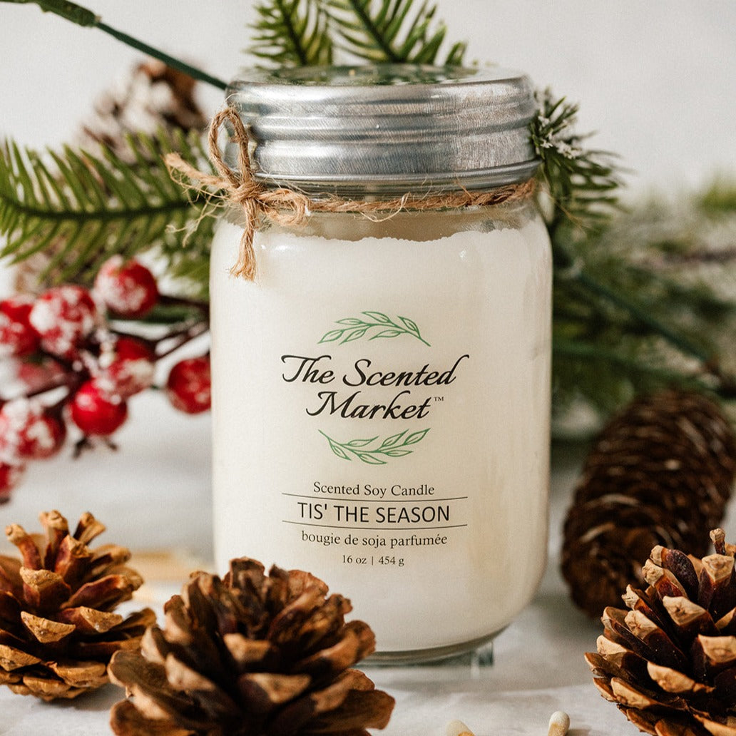 TIS' THE SEASON Soy Wax Candle 16 oz - The Scented Market  Candles   