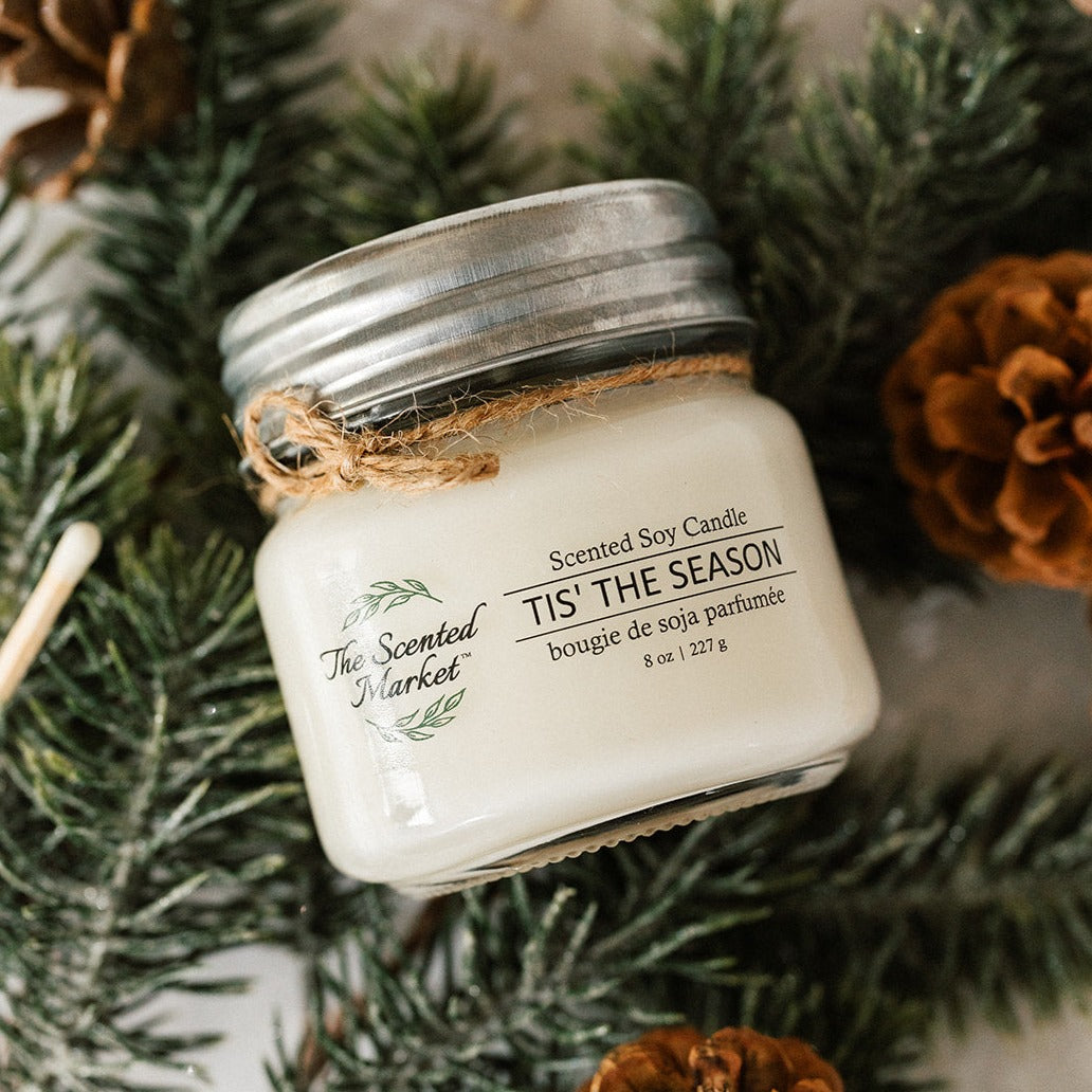 TIS' THE SEASON Soy Wax Candle 8 oz - The Scented Market  Candles   