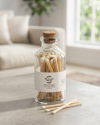 Small Candle Matches with Striker | 35 Wooden Matchsticks | Decorative Candle Accessory