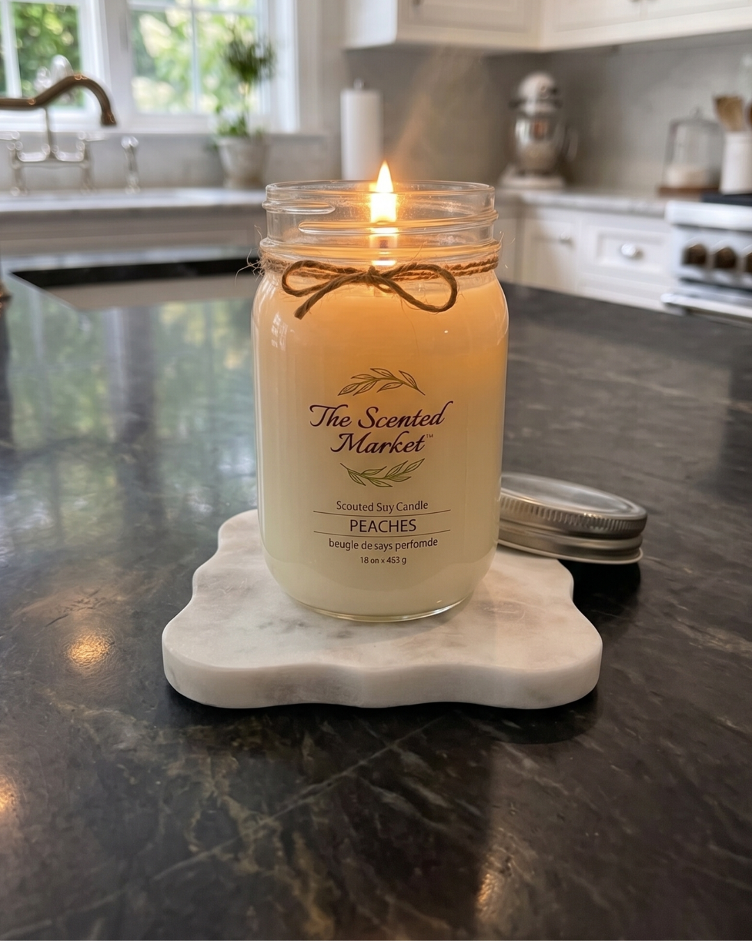 White Marble Candle Coaster | Luxury Marble Candle Tray for Home Decor