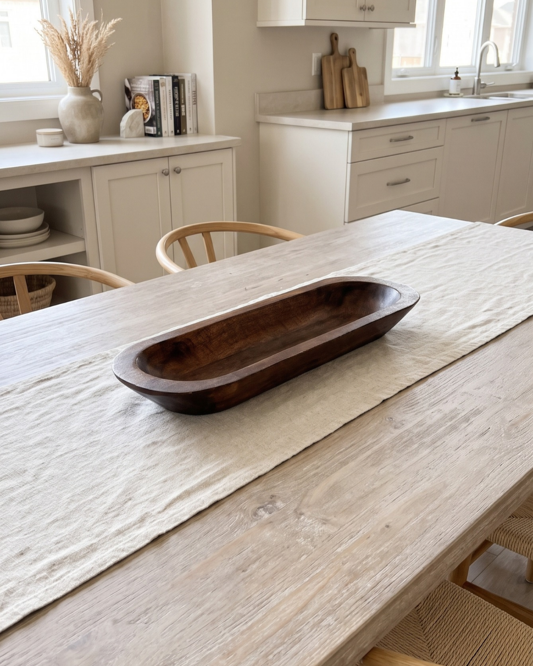 Long bol à pâte décoratif