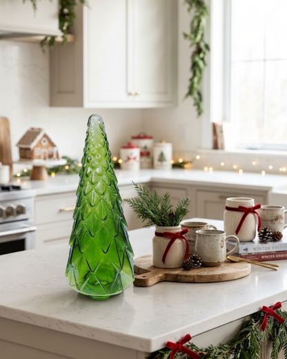 Green Glass Christmas Tree | Holiday & Winter Décor