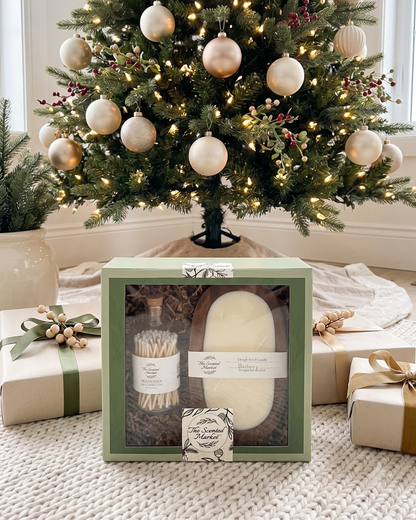 BAYBERRY Dough Bowl Candle Gift Set | 4 Wick Soy Candle & 100 Matchsticks