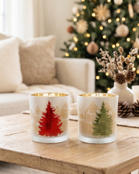 Red & Green Christmas Tree Candle Set | The Scented Market