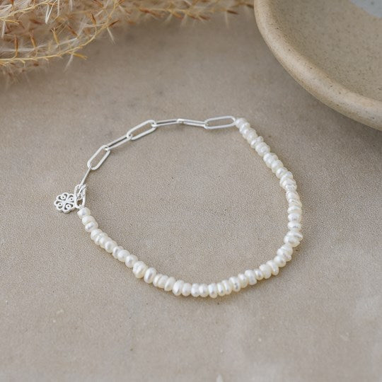 White Pearl Bracelet - Silver - The Scented Market  Bracelets   