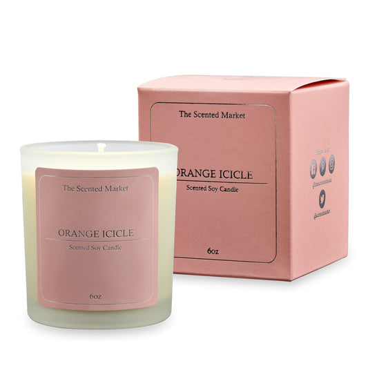 Crisp ORANGE ICICLE Soy Wax Candle - The Scented Market  Candles   