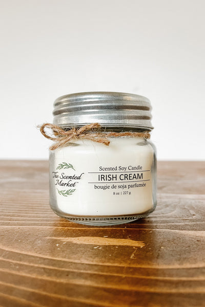 IRISH CREAM Soy Wax Candle 8 oz - Scent of March - The Scented Market 