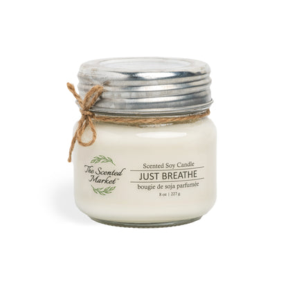 JUST BREATHE  Soy Wax Candle 8 oz - The Scented Market  Candles   