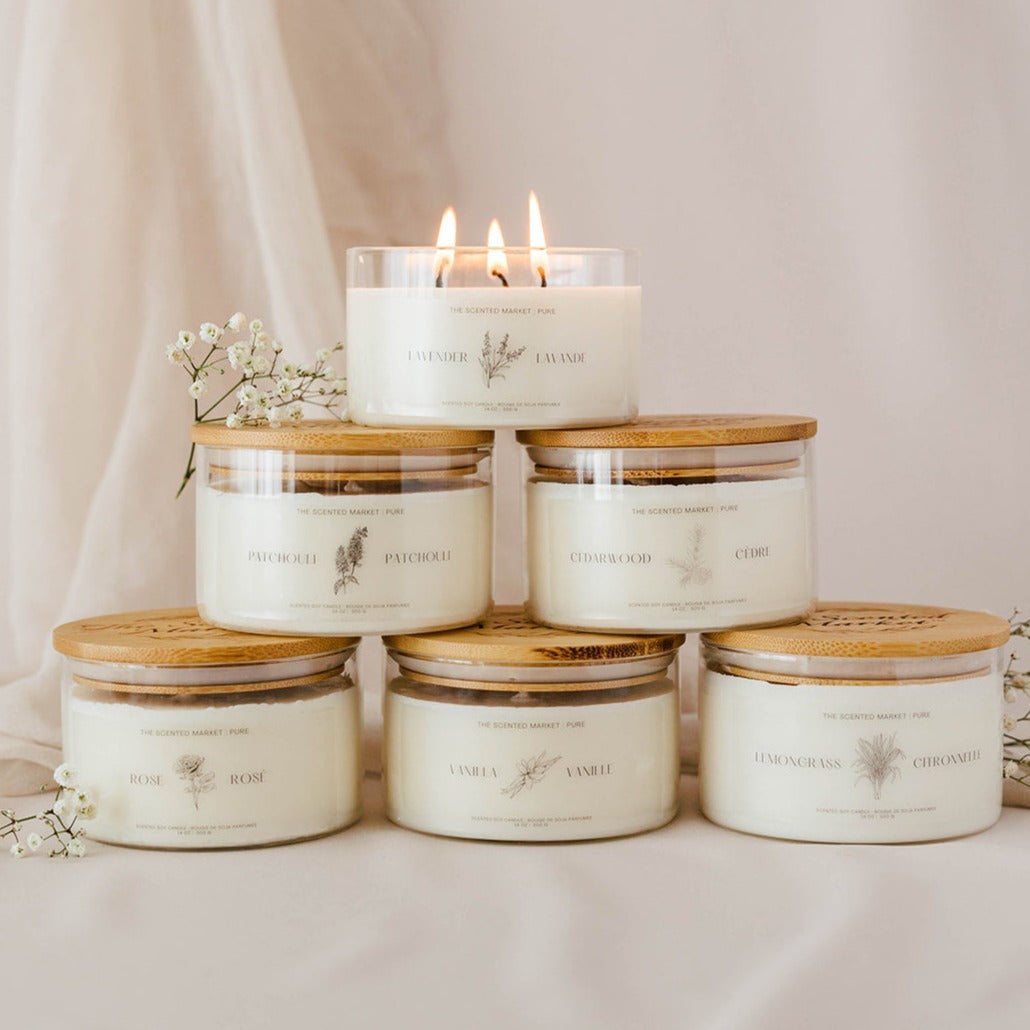 Pure LAVENDER Soy Wax Candle 14 oz - The Scented Market  Candles   