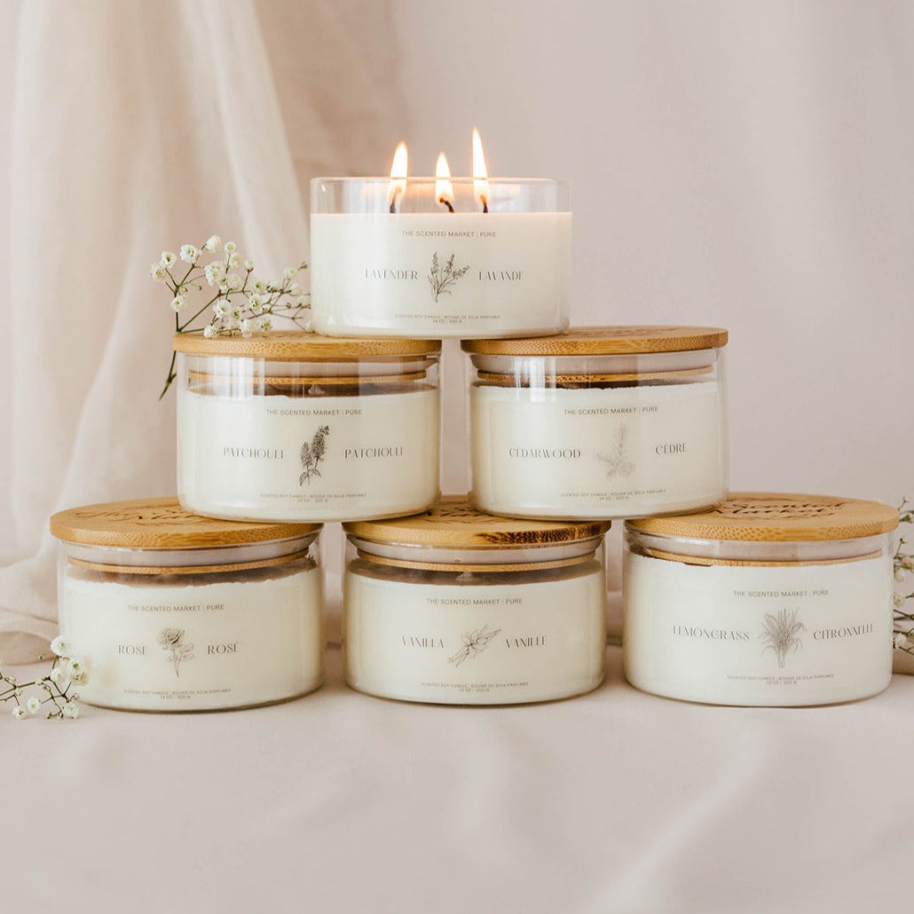 Pure ROSE Soy Wax Candle 14 oz - The Scented Market  Candles   