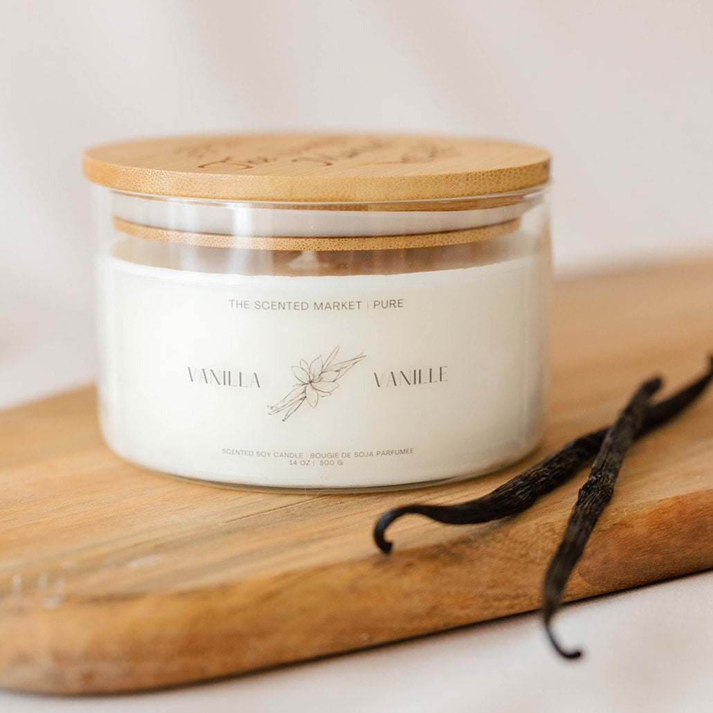 Pure VANILLA Soy Wax Candle 14 oz - The Scented Market  Candles   