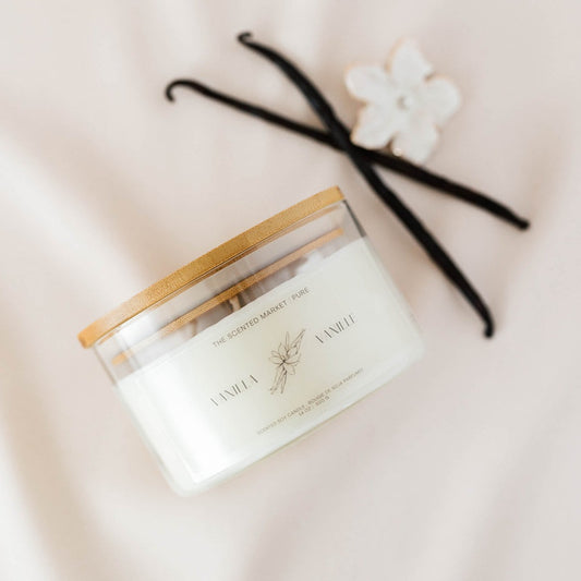 Pure VANILLA Soy Wax Candle 14 oz - The Scented Market  Candles   