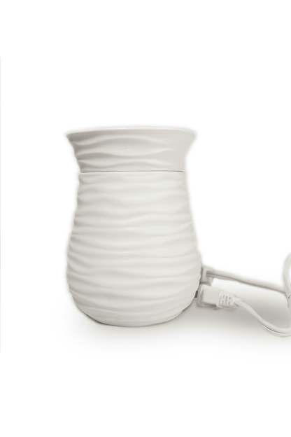 Wax Melter /  Warmer Large - Matte White Swirl - The Scented Market  Home Fragrance Accessories   